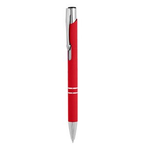 EgotierPro 39052 - Bolígrafo de aluminio con acabado de goma THESIS Rojo
