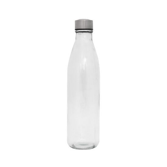 EgotierPro 39522 - Botella de vidrio con tapa acero inoxidable 1L H2O