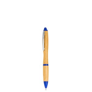 EgotierPro 39516 - Bolígrafo de Bambú con Clip de Aluminio DESERT Azul