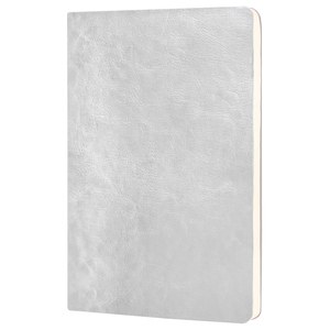 EgotierPro 39510 - Cuaderno Flexible de PU con 96 Hojas Rayadas Crema CORPORATE Blanco