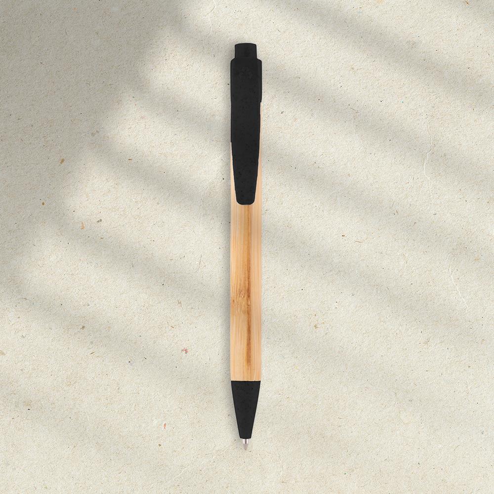 EgotierPro 50016 - Bolígrafo de bambú con partes de trigo MALMO