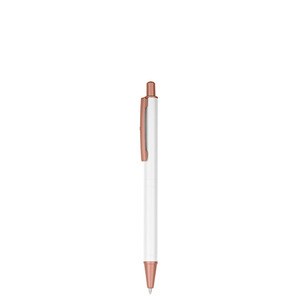 EgotierPro 39565 - Bolígrafo de aluminio mate con punta rosa LUXURY Blanco