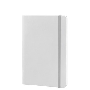 EgotierPro 39567 - Cuaderno A5 con Cubierta de PU y Banda Elástica, 96 Hojas Rayadas Color Crema LINED Blanco