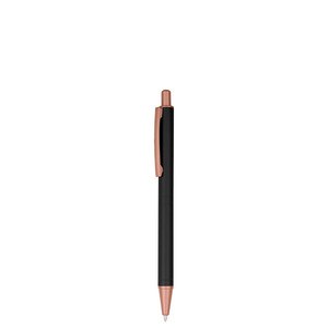 EgotierPro 39565 - Bolígrafo de aluminio mate con punta rosa LUXURY Negro