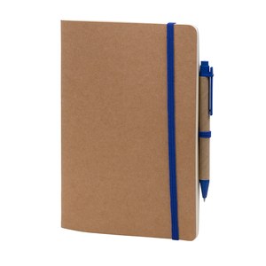 EgotierPro 50031 - Cuaderno de Cartón con Banda Elástica y Bolígrafo LOFT Azul