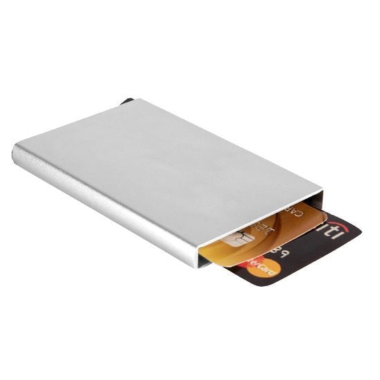 EgotierPro 50083 - Portatarjetas de Aluminio con Protección RFID JAM