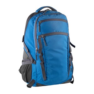 EgotierPro 50674 - Mochila RPET con Compartimentos y Refuerzos Azul