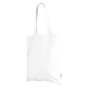 EgotierPro 52043 - Bolsa Algodón Orgánico 140 gr/m² Manijas Largas COLORS Blanco