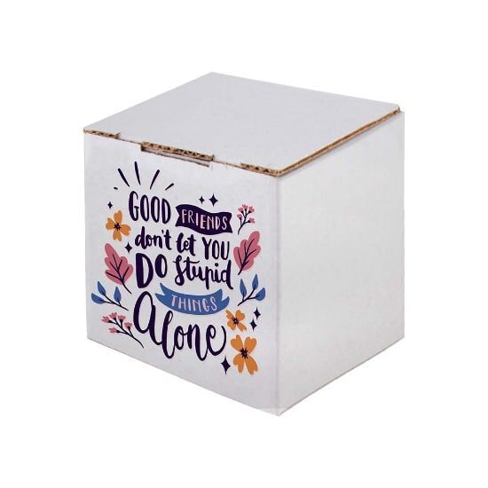 EgotierPro 52091 - Caja de cartón blanca autoensamblable para tazas CUPPA