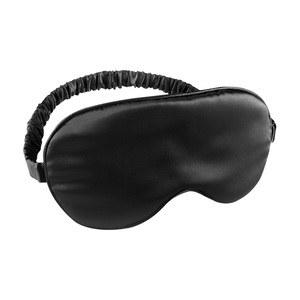 EgotierPro 52529 - Máscara de ojos suave y cómoda de satén SIROS Negro