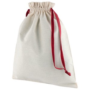 EgotierPro 52543 - Bolsas de algodón 140 gr/m² con cintas de terciopelo BIG Rojo