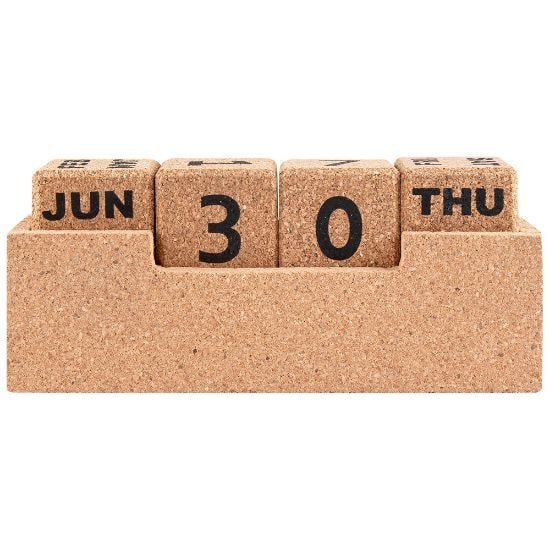 EgotierPro 52573 - Calendario de corcho natural con 4 cubos YALE
