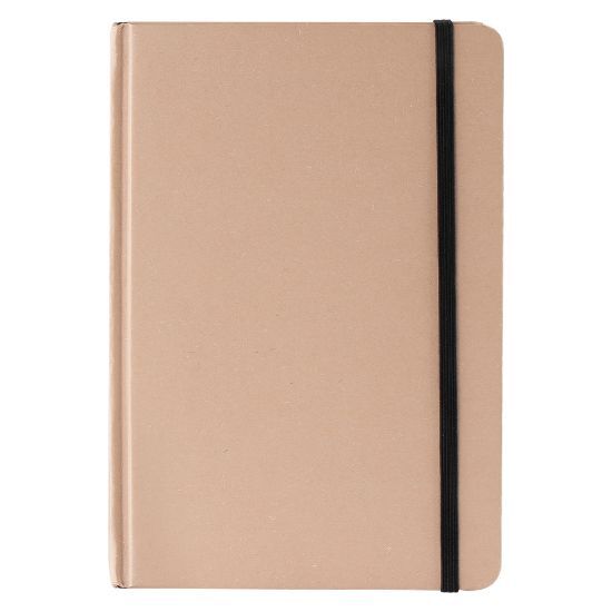 EgotierPro 52575 - Cuaderno A5 con cubierta de papel de hierba, 80 hojas rayadas, elástico y cinta. HILLIER