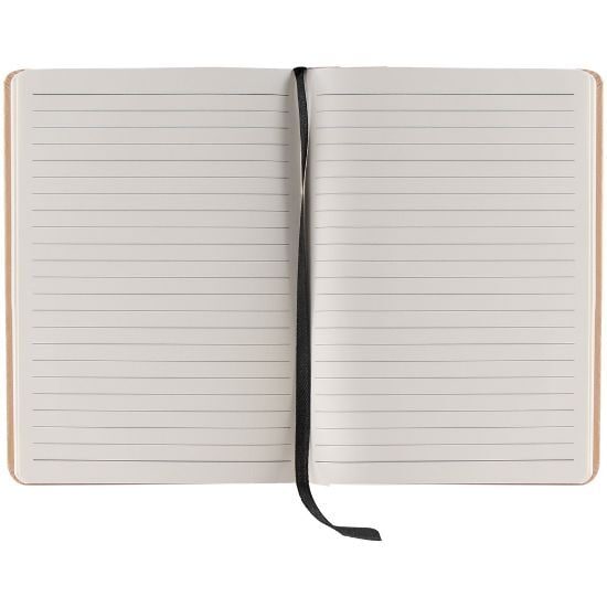 EgotierPro 52575 - Cuaderno A5 con cubierta de papel de hierba, 80 hojas rayadas, elástico y cinta. HILLIER
