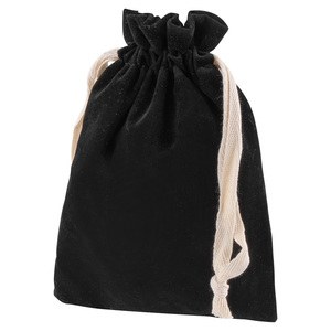 EgotierPro 52565 - Bolsas de terciopelo con cordones algodón MONCH Negro