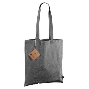 EgotierPro 53519 - Bolsa de algodón reciclado con asa larga Fairtrade y certificado GRS DUNE