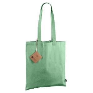 EgotierPro 53519 - Bolsa de algodón reciclado con asa larga Fairtrade y certificado GRS DUNE