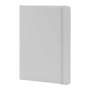EgotierPro 53560 - Cuaderno A5 RPET con 80 Hojas Rayadas y Elástico THELUJI Blanco