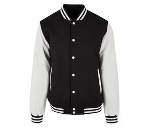 BUILD YOUR BRAND BY269 - CHAQUETA UNIVERSITARIA OLDSCHOOL Negro / Blanco