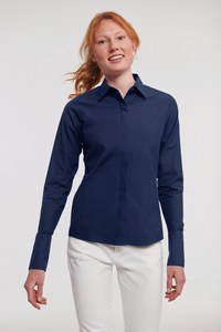 Russell Collection RU960F - Camisa estirable de las mujeres manga larga de las damas