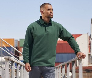 Russell JZ012 - Sudadera con cuello de polo para hombre