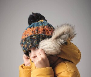 Beechfield BF486B - Gorro infantil sacacorchos con pompón