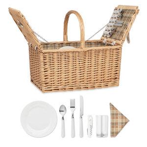 GiftRetail MO6194 - MIMBRE PLUS Cesta de picnic para 4 personas