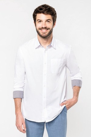 Kariban K586 - Camisa de algodón Nevada de manga larga para hombre