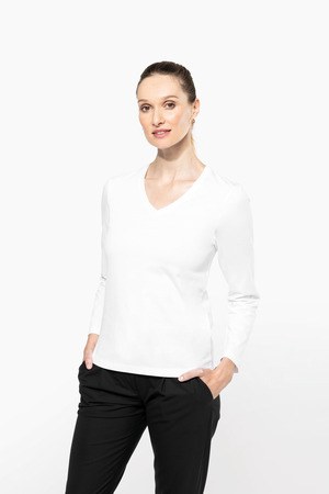 Kariban Premium PK307 - Camiseta Supima® cuello de pico manga larga mujer