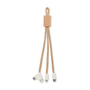 GiftRetail MO6812 - CABIE Cable de carga 3 en 1 corcho