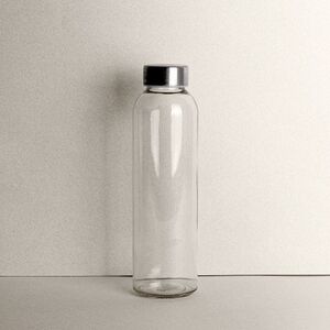 EgotierPro 37021 - Botella de vidrio con tapa metálica 500ml VERRE