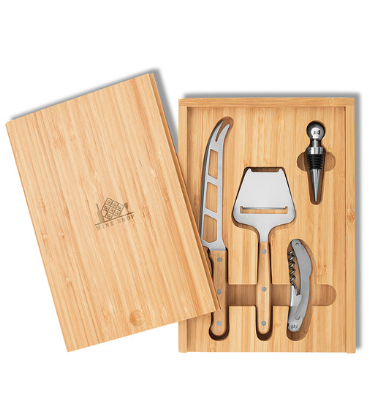 WINE&CHEESE Set para queso y vinos - GiftRetail MO8416 madera